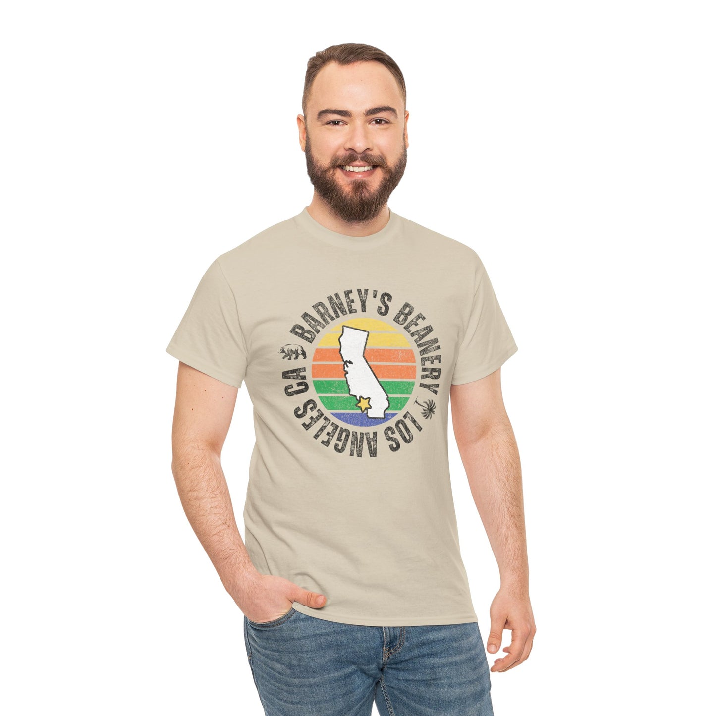 Retro Sunset T-Shirt. BARNEY'S BEANERY - Mens Retro Graphic Tee | Gildan 5000