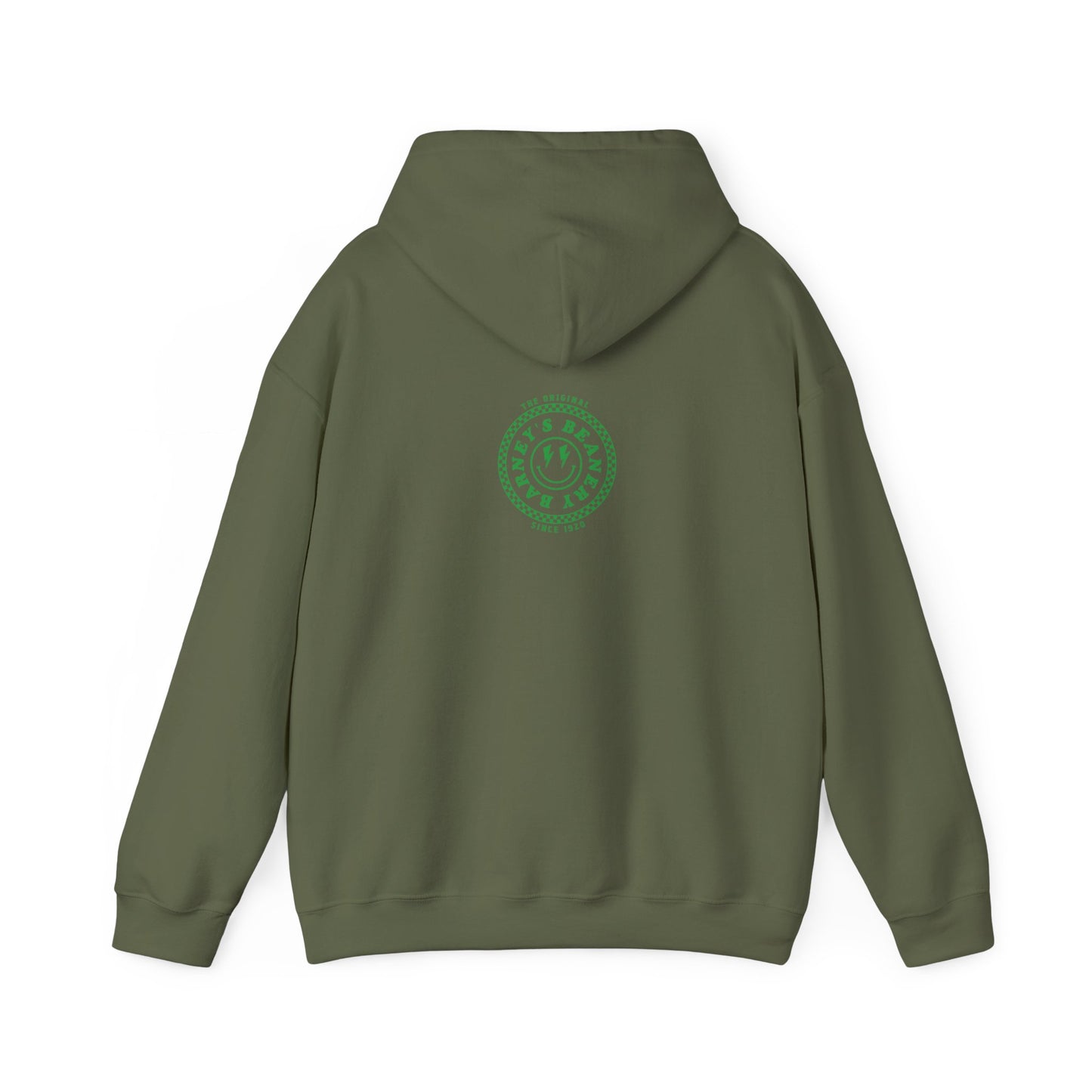 Barney's Energy. BARNEY'S BEANERY - Mens Smiley Face Hoodie | Gildan 18500