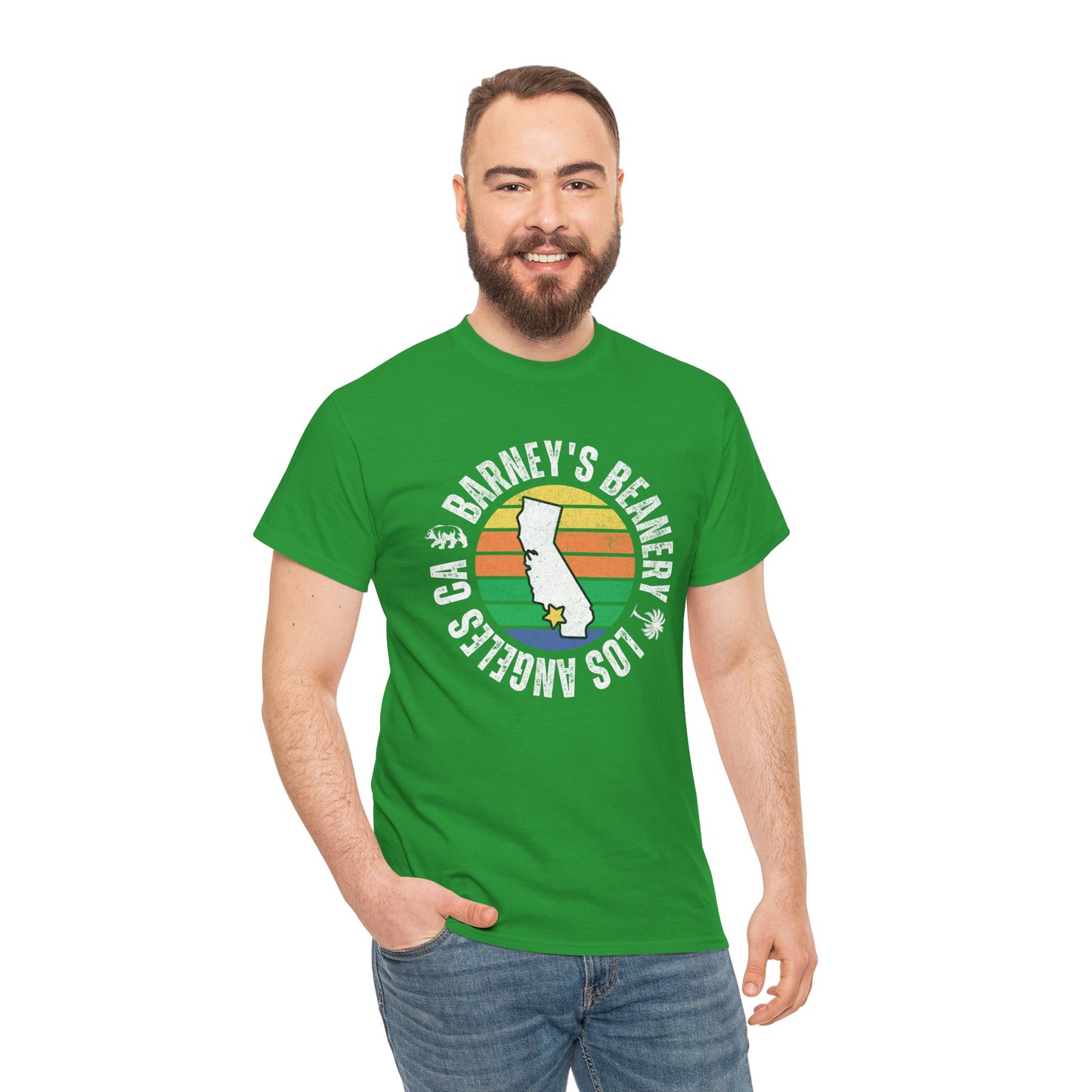 Retro Sunset T-Shirt. BARNEY'S BEANERY - Mens Retro Graphic Tee | Gildan 5000