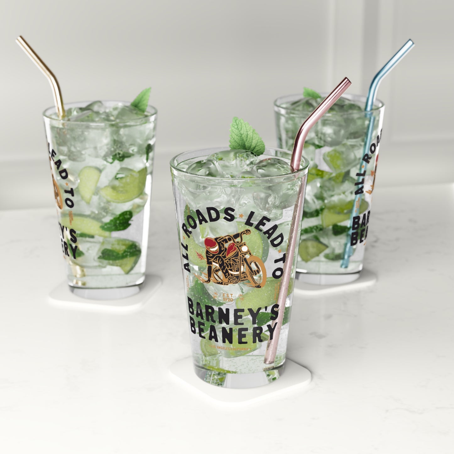 All Roads Lead To | BARNEY'S BEANERY - Pint Glass 16oz