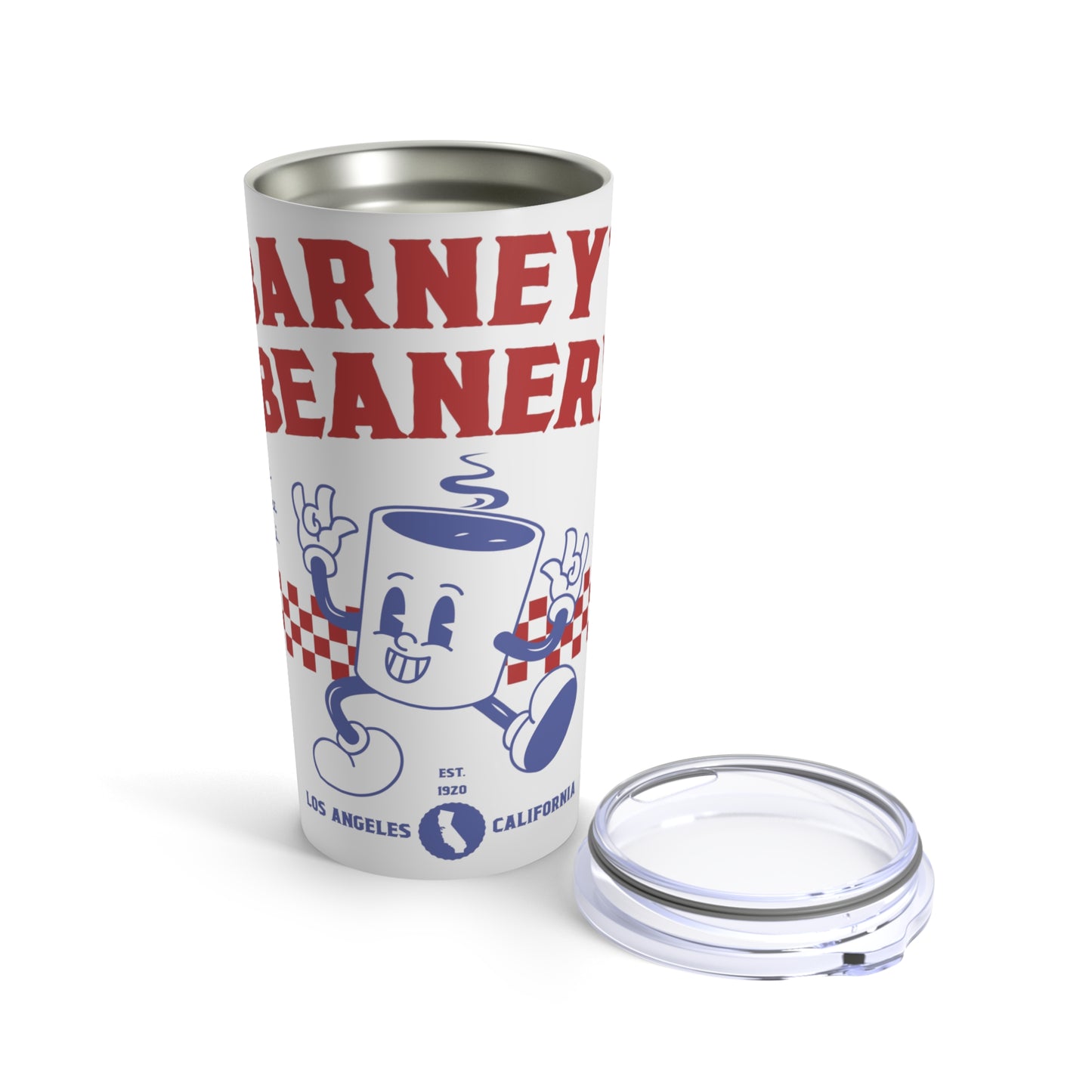 Eat More Chili. Drink More Beer. | BARNEY'S BEANERY - Red & Blue Tumbler 20oz