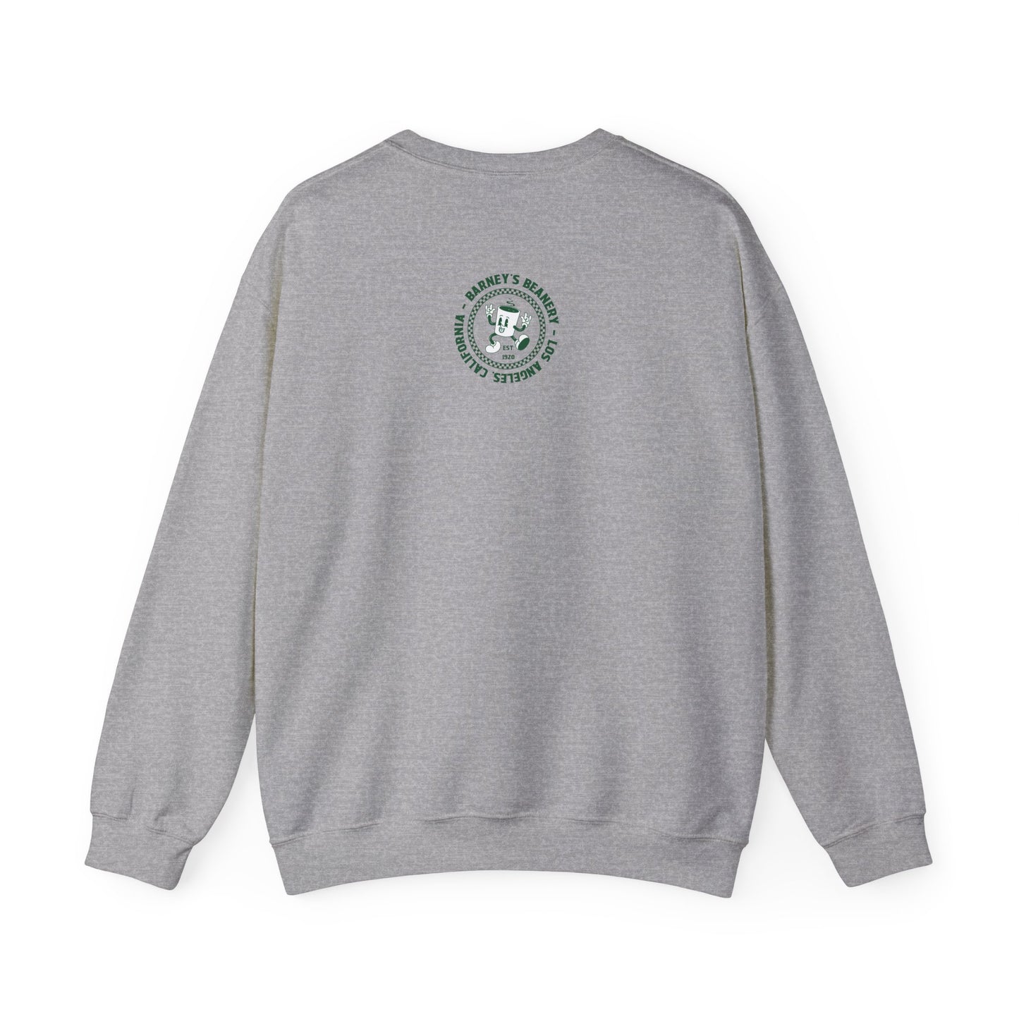 Eat More Chili. Drink More Beer. BARNEY'S BEANERY Green - Mens Retro Graphic Sweatshirt | Gildan 18000