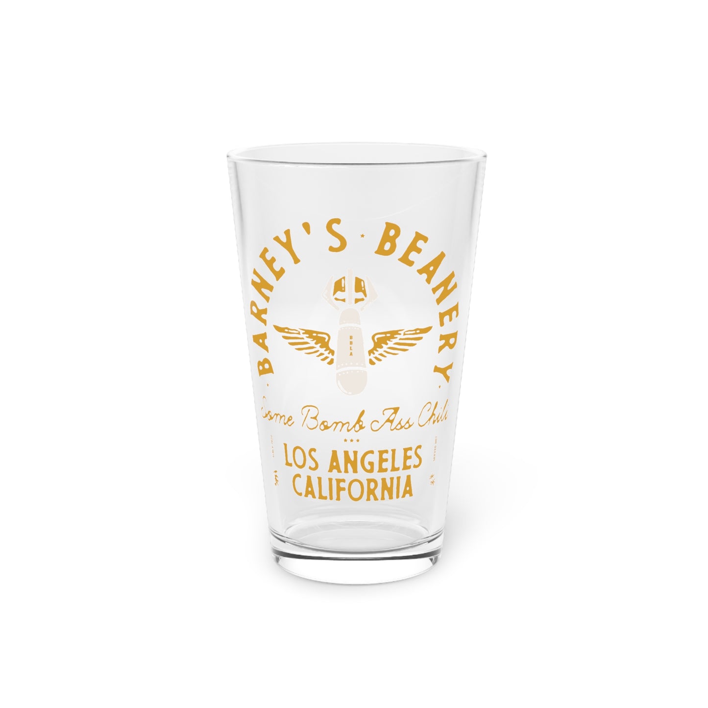 Some Bomb Ass Chili | BARNEY'S BEANERY - Pint Glass 16oz