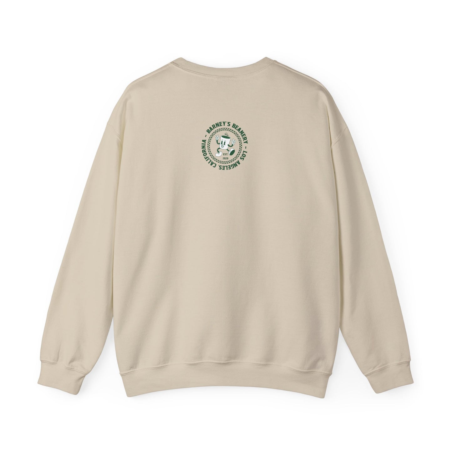 Eat More Chili. Drink More Beer. BARNEY'S BEANERY Green - Mens Retro Graphic Sweatshirt | Gildan 18000