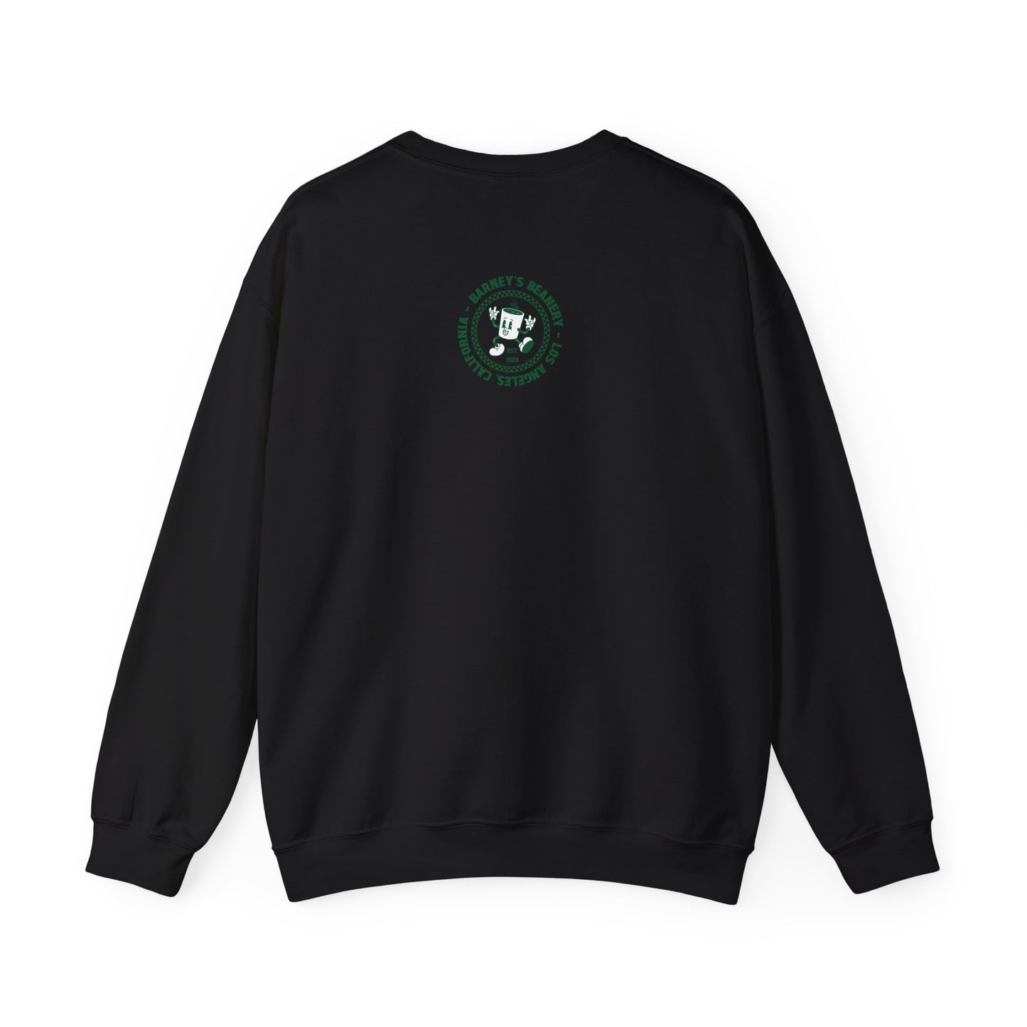 Eat More Chili. Drink More Beer. BARNEY'S BEANERY Green - Mens Retro Graphic Sweatshirt | Gildan 18000