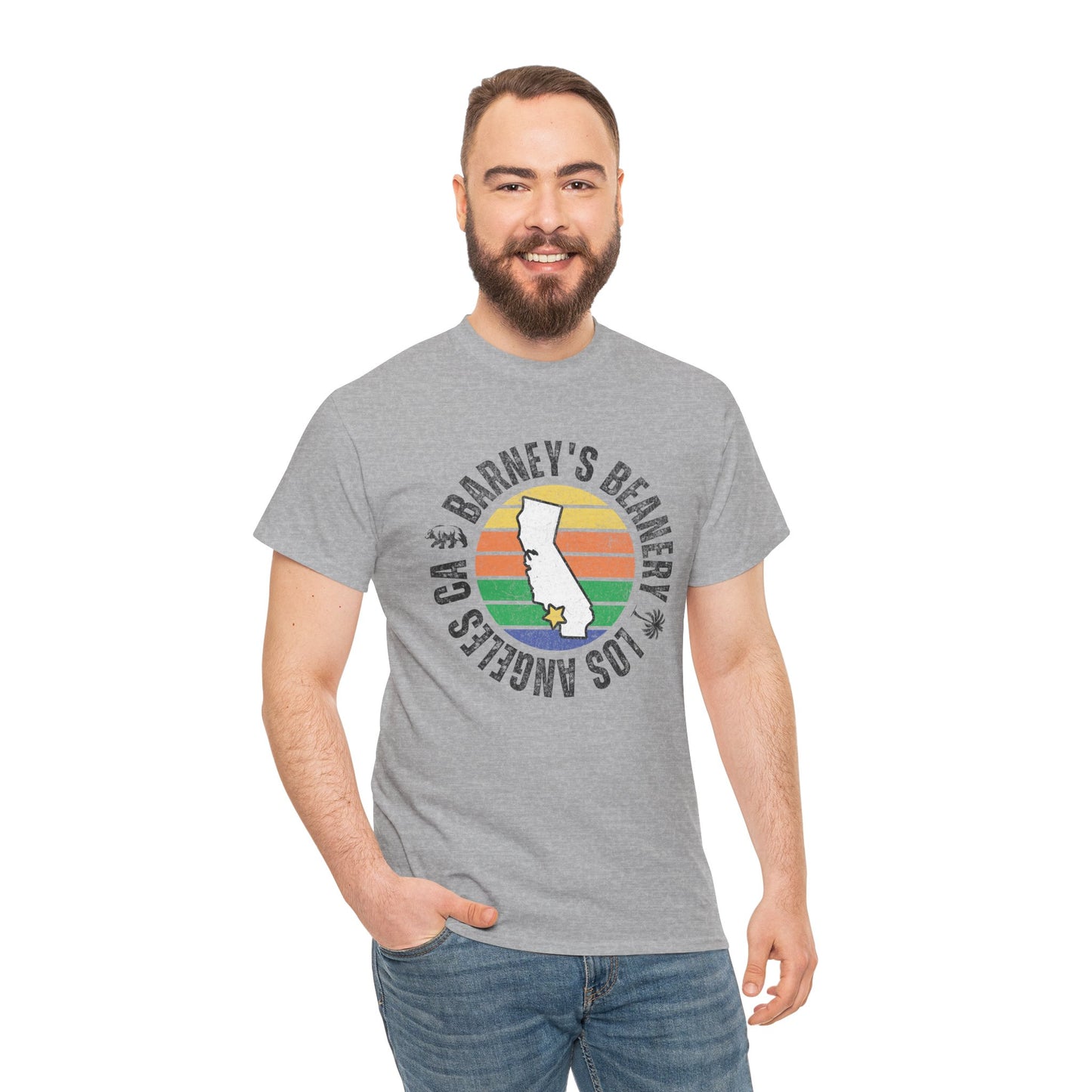 Retro Sunset T-Shirt. BARNEY'S BEANERY - Mens Retro Graphic Tee | Gildan 5000