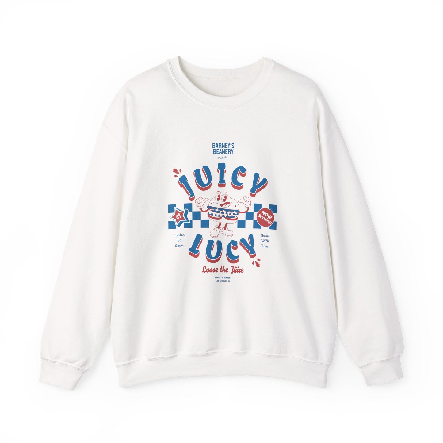 JUICY LUCY - Loose The Juice. BARNEY'S BEANERY - Mens Retro Graphic Sweatshirt | Gildan 18000