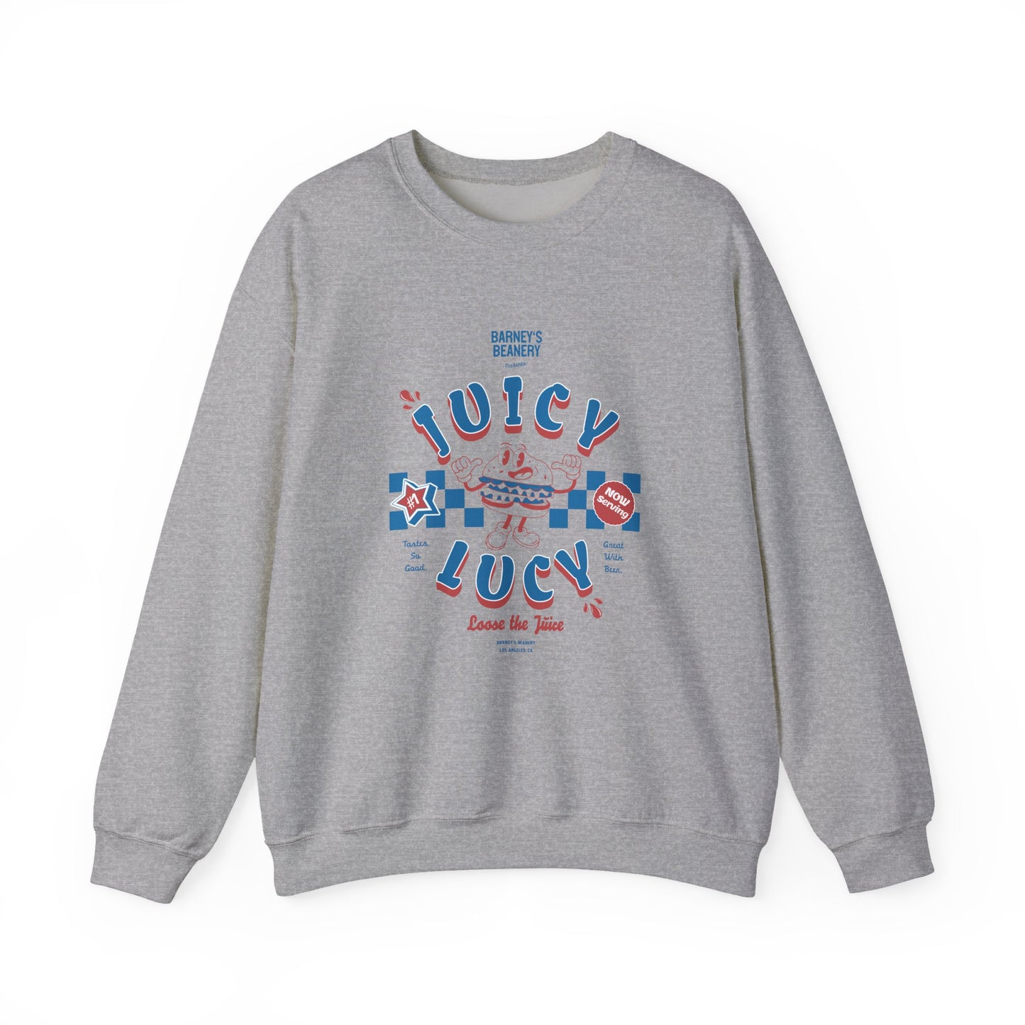 JUICY LUCY - Loose The Juice. BARNEY'S BEANERY - Mens Retro Graphic Sweatshirt | Gildan 18000