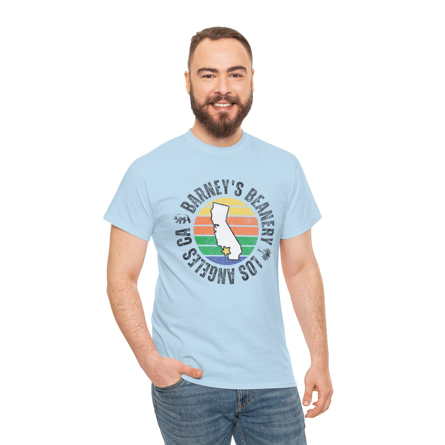 Retro Sunset T-Shirt. BARNEY'S BEANERY - Mens Retro Graphic Tee | Gildan 5000
