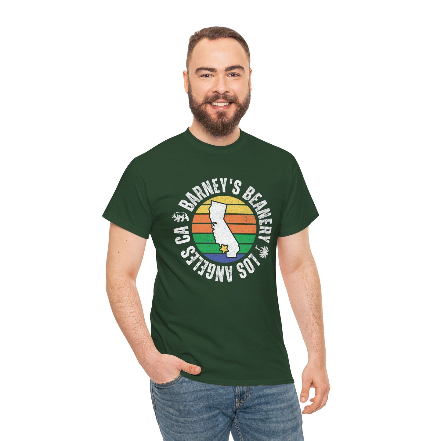 Retro Sunset T-Shirt. BARNEY'S BEANERY - Mens Retro Graphic Tee | Gildan 5000