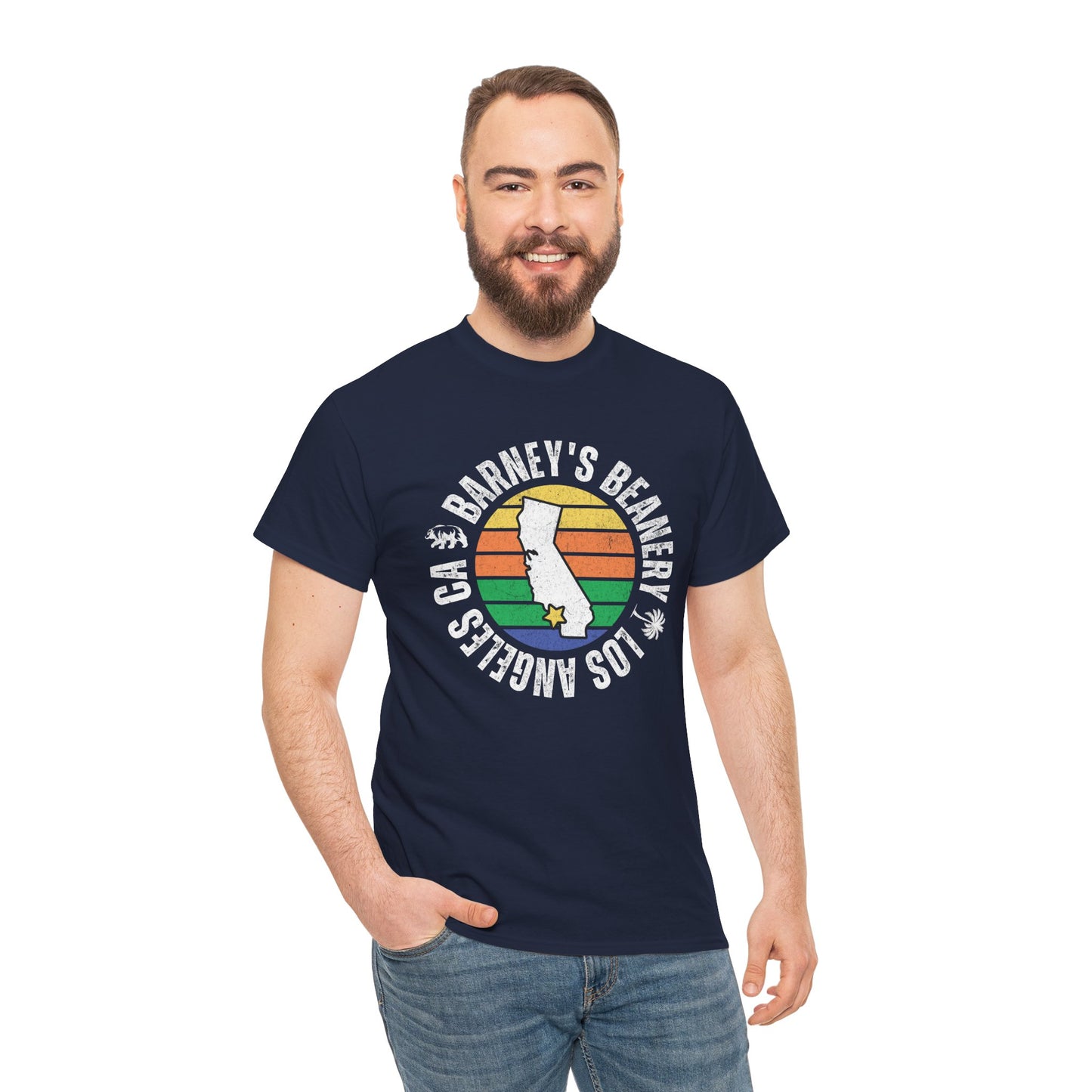 Retro Sunset T-Shirt. BARNEY'S BEANERY - Mens Retro Graphic Tee | Gildan 5000
