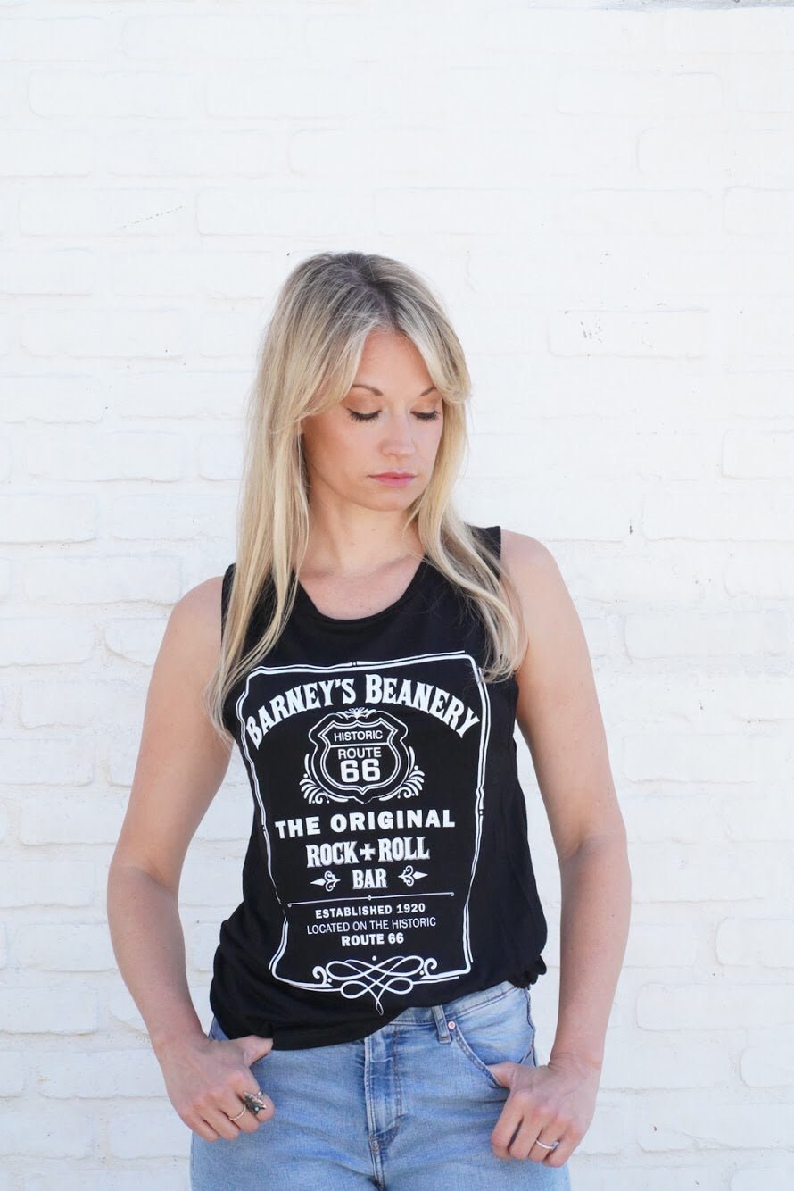 Rock n Roll | BARNEY'S BEANERY - Women's Flowy Scoop Muscle Tank