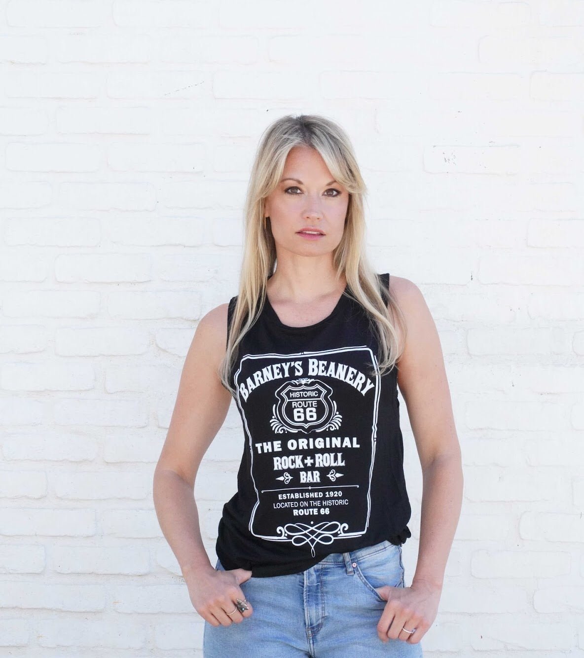 Rock n Roll | BARNEY'S BEANERY - Women's Flowy Scoop Muscle Tank