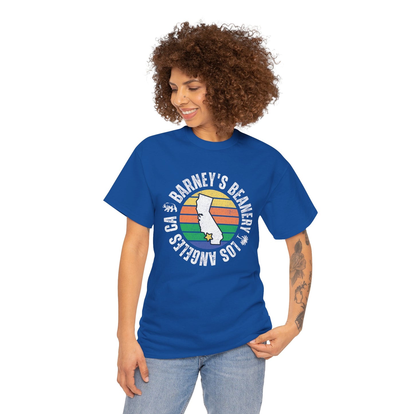 Retro Sunset T-Shirt. BARNEY'S BEANERY - Womens Retro Graphic Tee | Gildan 5000