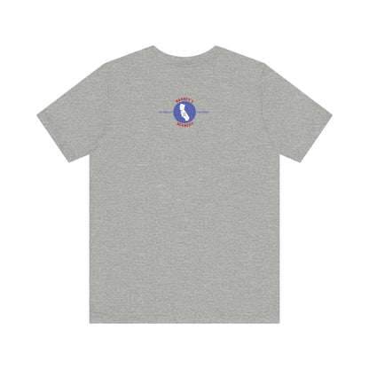 Eat More Chili. Drink More Beer. BARNEY'S BEANERY Red & Blue - Womens Retro Graphic Tee | Bella + Canvas 3001 - Retro Character On FRONT