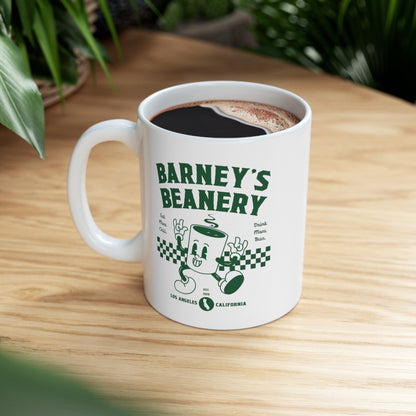Eat More Chili. Drink More Beer. | BARNEY'S BEANERY - Green Coffee Mug 11oz