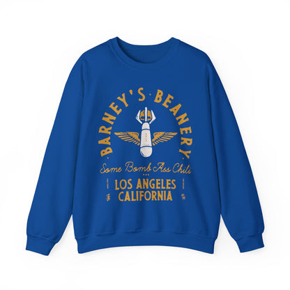 Some Bomb Ass Chili BARNEY'S BEANERY - Mens Graphic Sweatshirt | Gildan 18000 - Bomb Graphic On FRONT