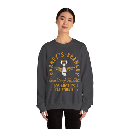 Some Bomb Ass Chili BARNEY'S BEANERY - Mens Graphic Sweatshirt | Gildan 18000 - Bomb Graphic On FRONT