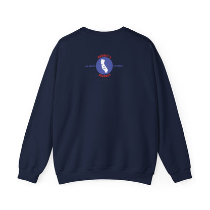 Eat More Chili. Drink More Beer. BARNEY'S BEANERY Red & Blue - Mens Retro Graphic Sweatshirt | Gildan 18000