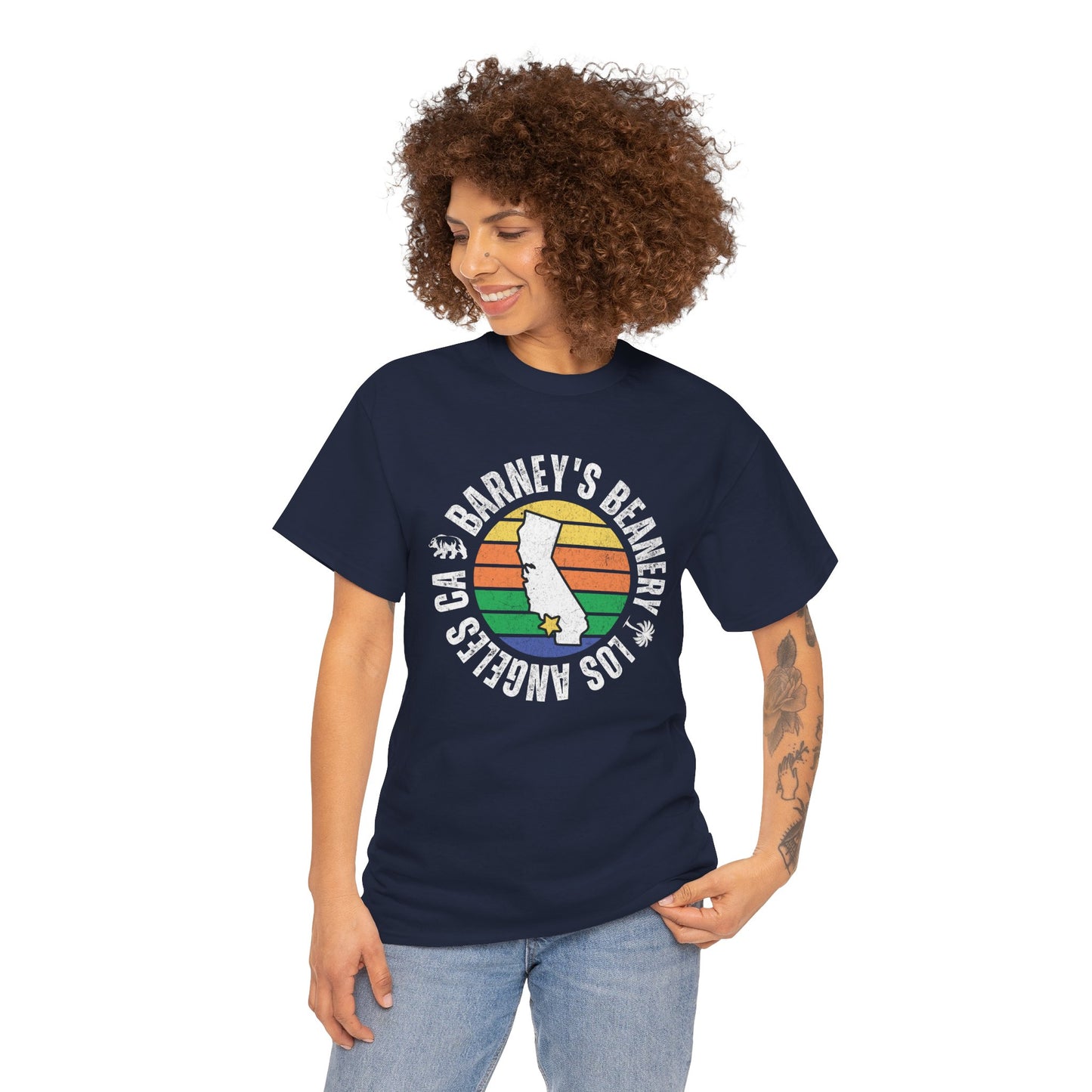 Retro Sunset T-Shirt. BARNEY'S BEANERY - Womens Retro Graphic Tee | Gildan 5000