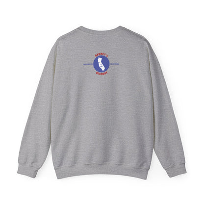 Eat More Chili. Drink More Beer. BARNEY'S BEANERY Red & Blue - Mens Retro Graphic Sweatshirt | Gildan 18000