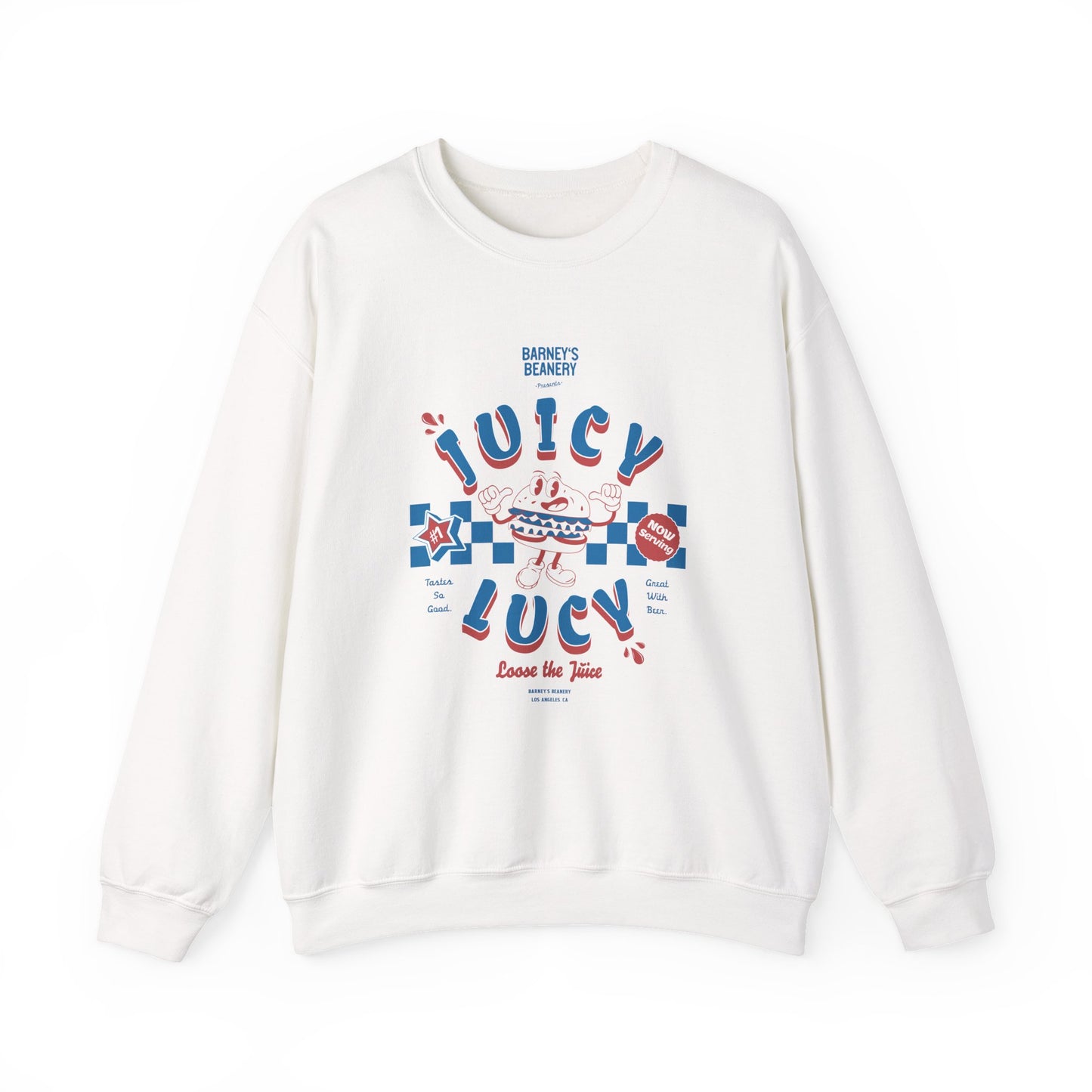 JUICY LUCY - Loose The Juice. BARNEY'S BEANERY - Womens Retro Graphic Sweatshirt | Gildan 18000
