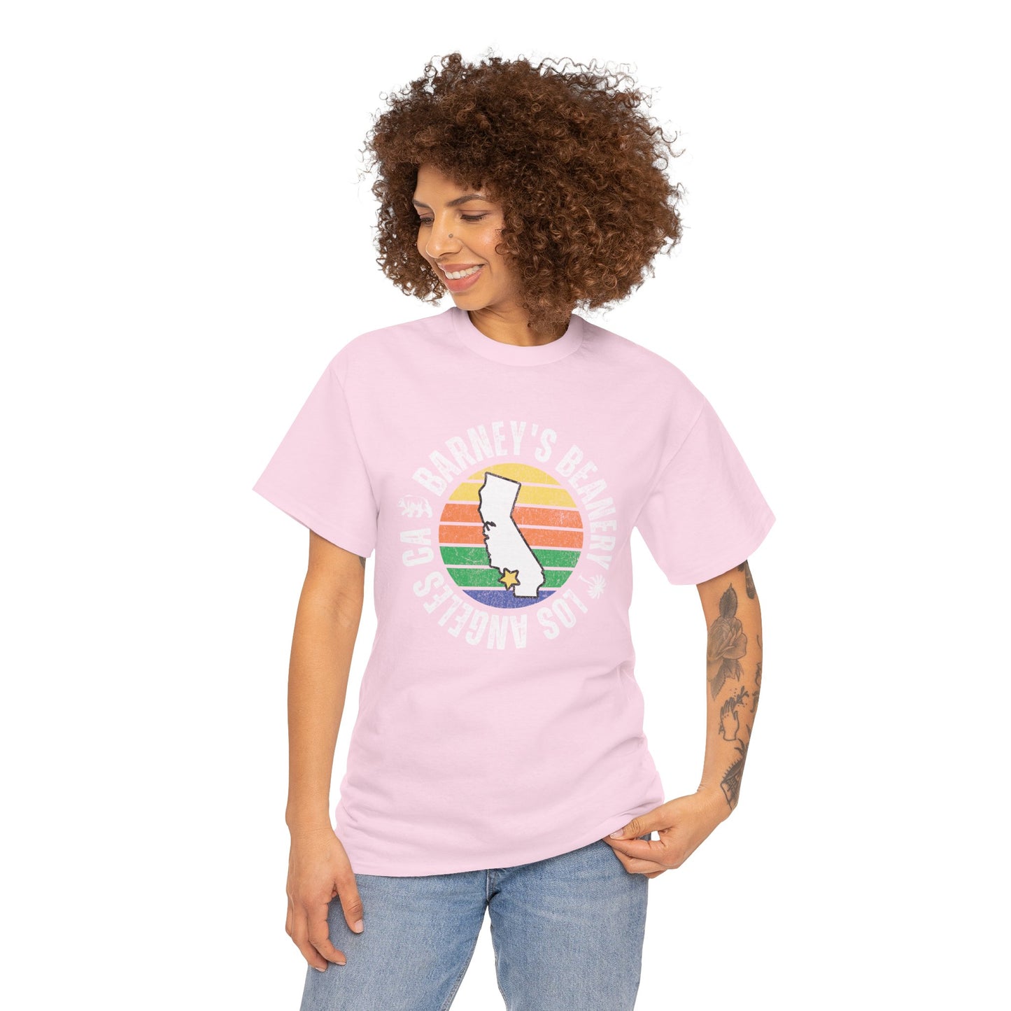 Retro Sunset T-Shirt. BARNEY'S BEANERY - Womens Retro Graphic Tee | Gildan 5000