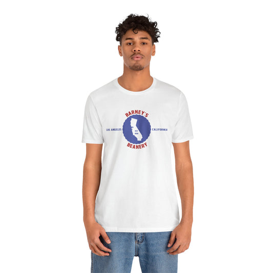 Retro Cali - BARNEY'S BEANERY Red & Blue - Mens  Graphic Tee | Bella + Canvas 3001