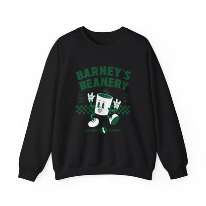 Eat More Chili. Drink More Beer. BARNEY'S BEANERY Green - Mens Retro Graphic Sweatshirt | Gildan 18000