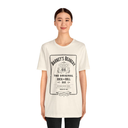 Rock N Roll Bar - BARNEY'S BEANERY - Woman's Retro Graphic Tee | Bella + Canvas 3001