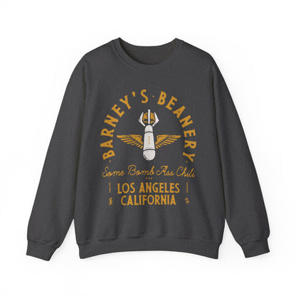 Some Bomb Ass Chili BARNEY'S BEANERY - Mens Graphic Sweatshirt | Gildan 18000 - Bomb Graphic On FRONT