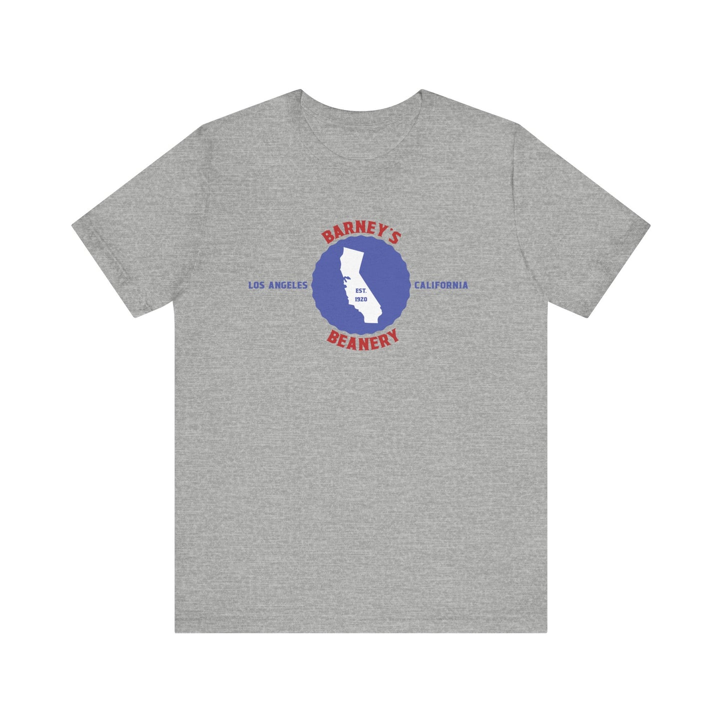 Retro Cali - BARNEY'S BEANERY Red & Blue - Mens  Graphic Tee | Bella + Canvas 3001