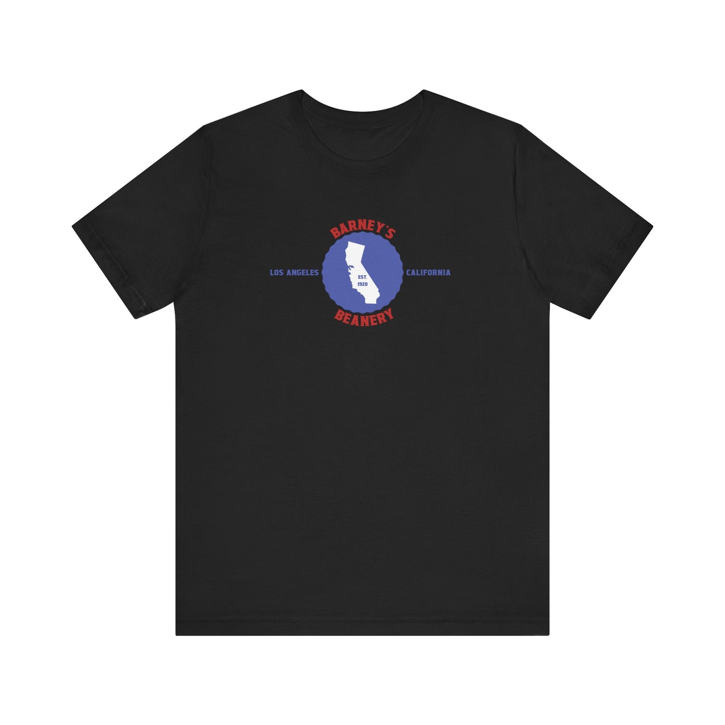 Retro Cali - BARNEY'S BEANERY Red & Blue - Mens  Graphic Tee | Bella + Canvas 3001