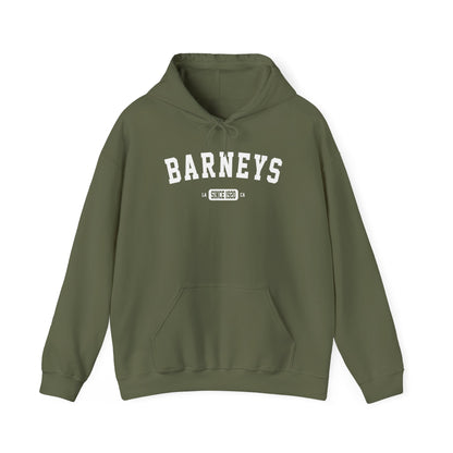 Vintage Collegiate Hoodie. BARNEY'S BEANERY - Mens Graphic Hoodie | Gildan 18500