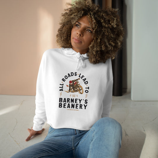 All Roads Lead To | BARNEY'S BEANERY | Woman's Graphic Crop Hoodie