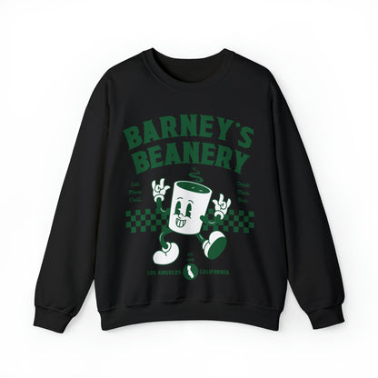 Eat More Chili. Drink More Beer. | BARNEY'S BEANERY Green - Men's Retro Graphic Sweatshirt