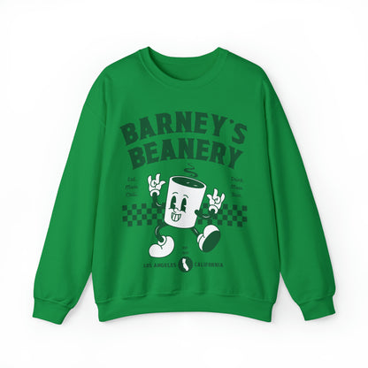 Eat More Chili. Drink More Beer. | BARNEY'S BEANERY Green - Men's Retro Graphic Sweatshirt