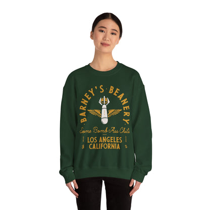 Some Bomb Ass Chili BARNEY'S BEANERY - Mens Graphic Sweatshirt | Gildan 18000 - Bomb Graphic On FRONT