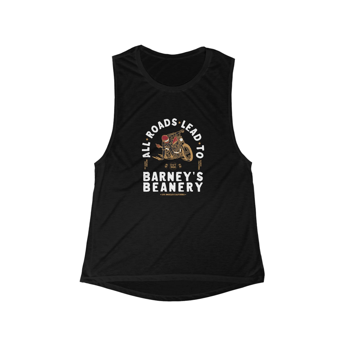 All Roads Lead To | BARNEY'S BEANERY - Women's Flowy Scoop Muscle Tank