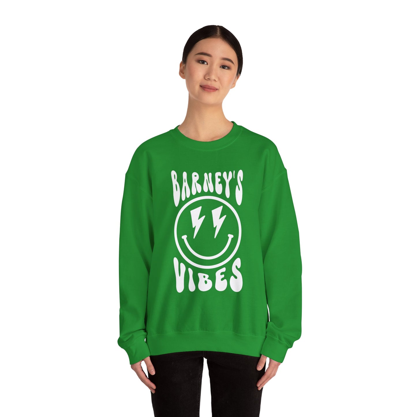 Barney's Vibes. BARNEY'S BEANERY - Womens Smiley Face Sweatshirt | Gildan 18000
