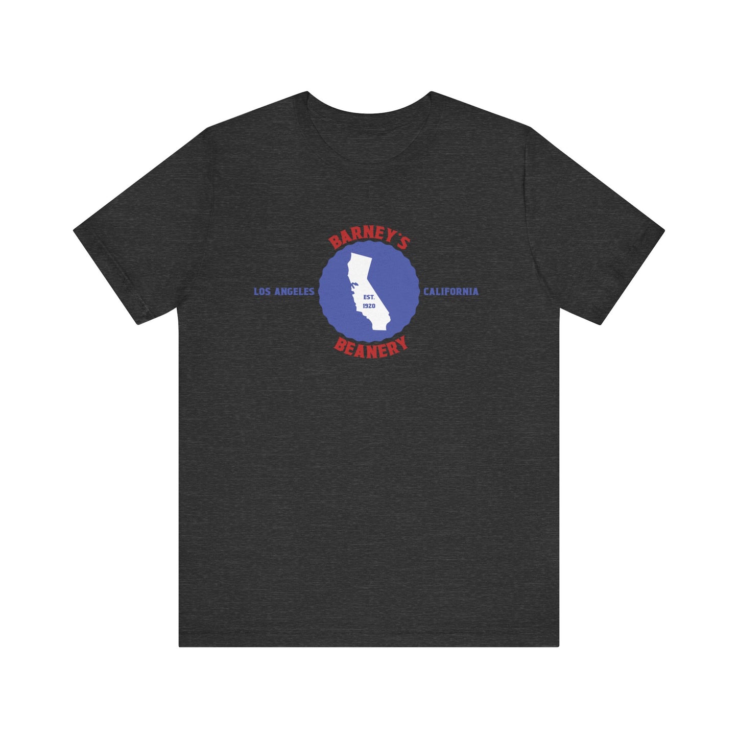 Retro Cali - BARNEY'S BEANERY Red & Blue - Mens  Graphic Tee | Bella + Canvas 3001