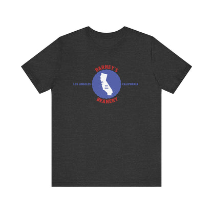 Retro Cali - BARNEY'S BEANERY Red & Blue - Mens  Graphic Tee | Bella + Canvas 3001