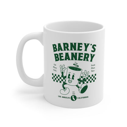 Eat More Chili. Drink More Beer. | BARNEY'S BEANERY - Green Coffee Mug 11oz