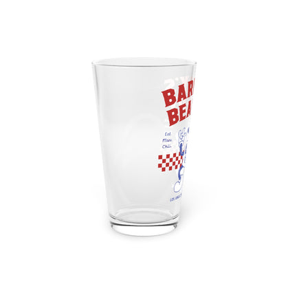 Eat More Chili. Drink More Beer. | BARNEY'S BEANERY - Red & Blue Pint Glass 16oz