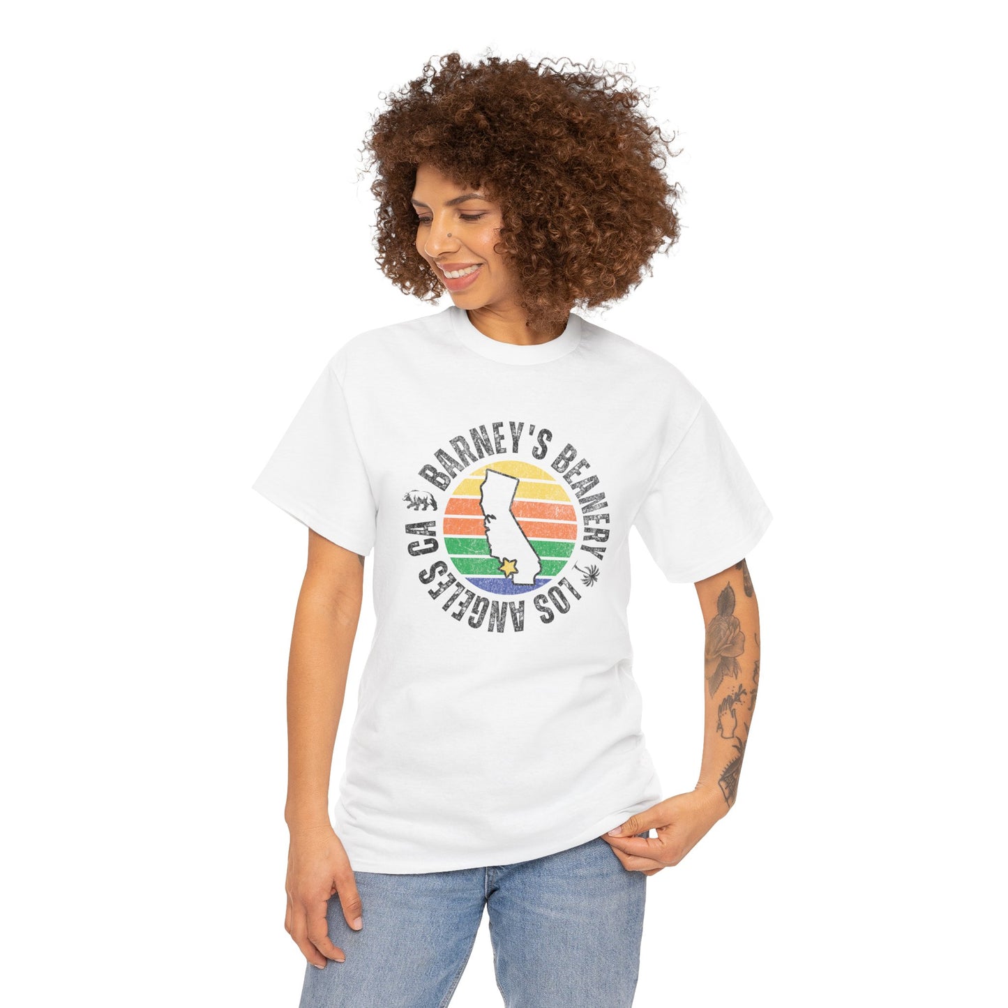Retro Sunset T-Shirt. BARNEY'S BEANERY - Womens Retro Graphic Tee | Gildan 5000