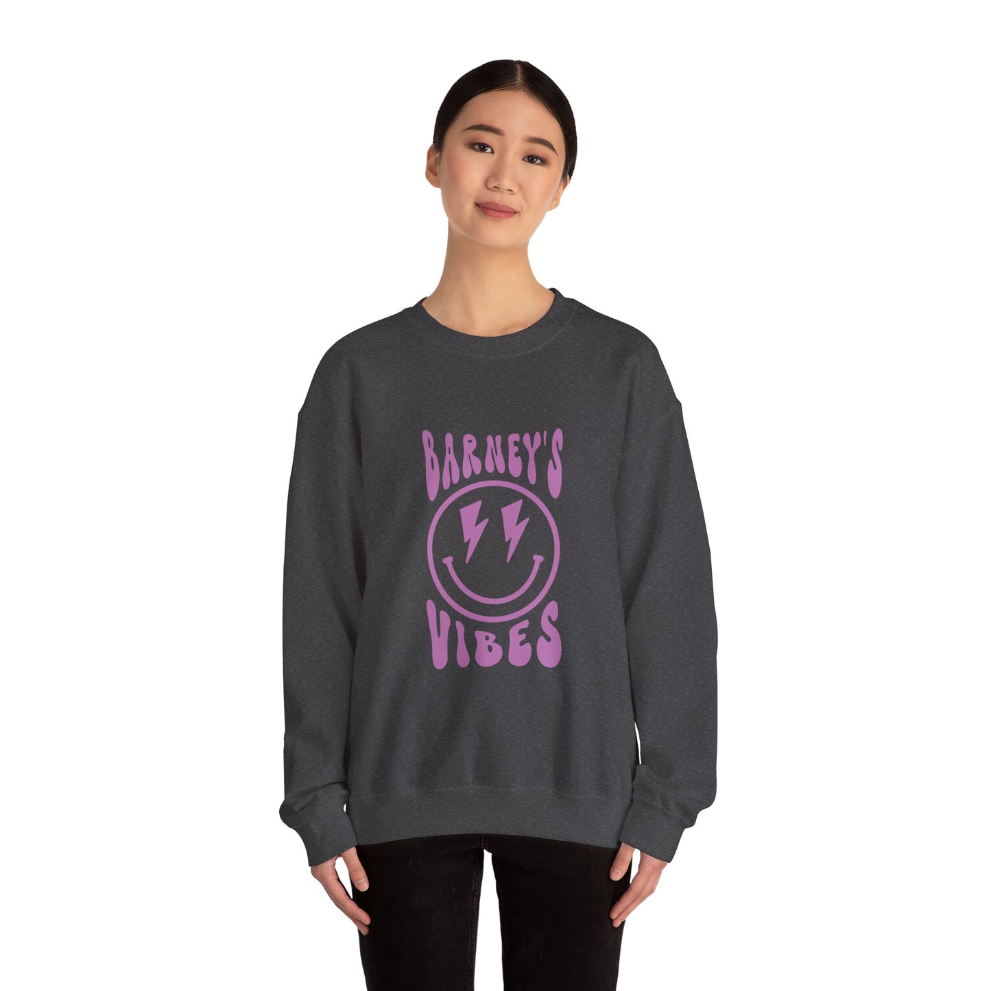 Barney's Vibes. BARNEY'S BEANERY - Womens Smiley Face Sweatshirt | Gildan 18000