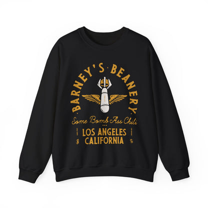 Some Bomb Ass Chili BARNEY'S BEANERY - Mens Graphic Sweatshirt | Gildan 18000 - Bomb Graphic On FRONT