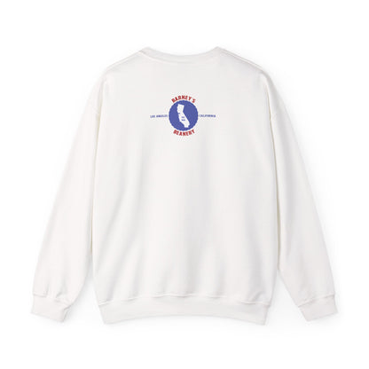 Eat More Chili. Drink More Beer. BARNEY'S BEANERY Red & Blue - Mens Retro Graphic Sweatshirt | Gildan 18000