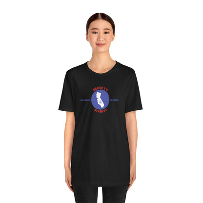 Retro Cali - BARNEY'S BEANERY Red & Blue - Mens  Graphic Tee | Bella + Canvas 3001