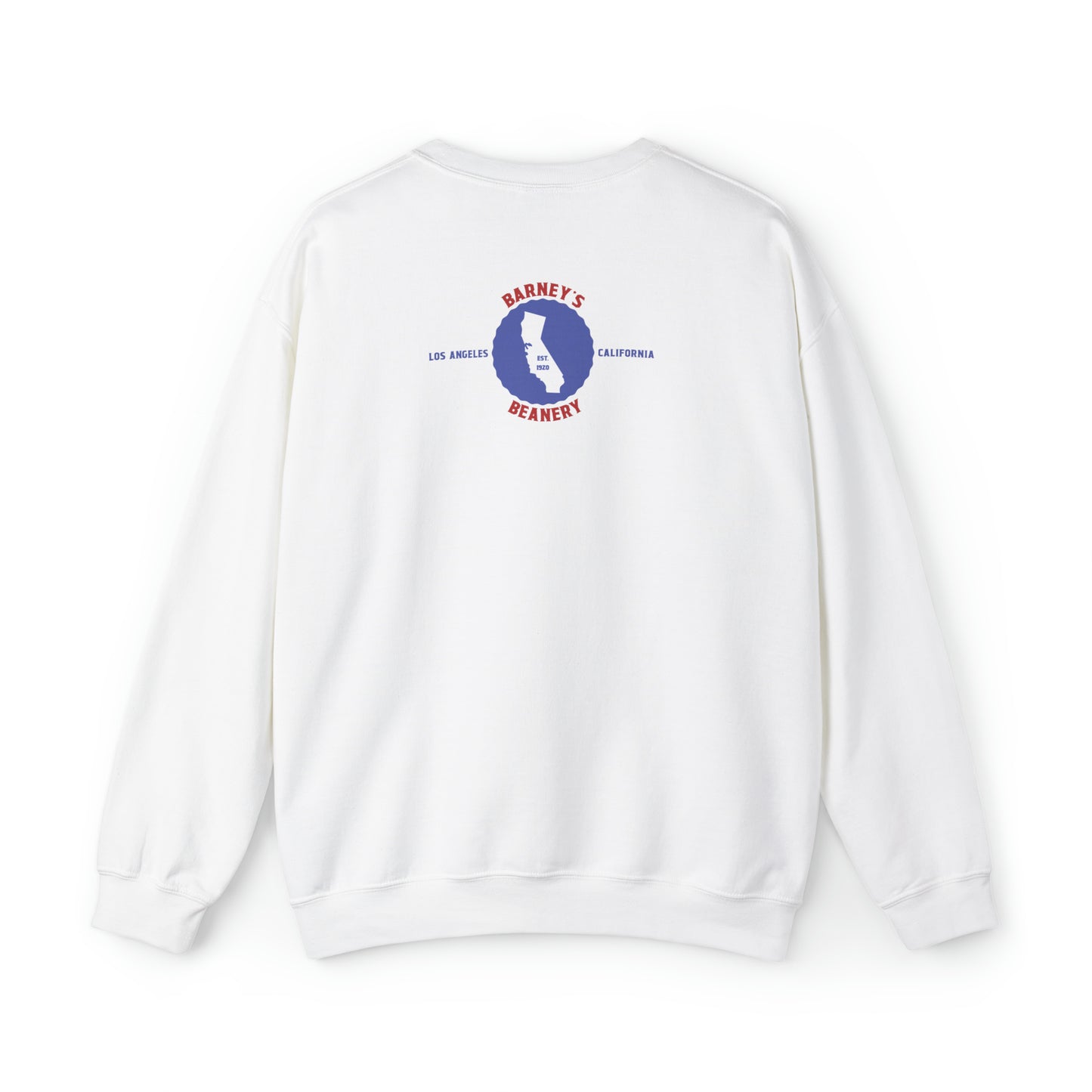 Eat More Chili. Drink More Beer. | BARNEY'S BEANERY Red & Blue - Men's Retro Graphic Sweatshirt